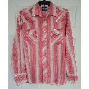 Wrangler Pearl Snap Western Shirt Mens Size Large 75201AA